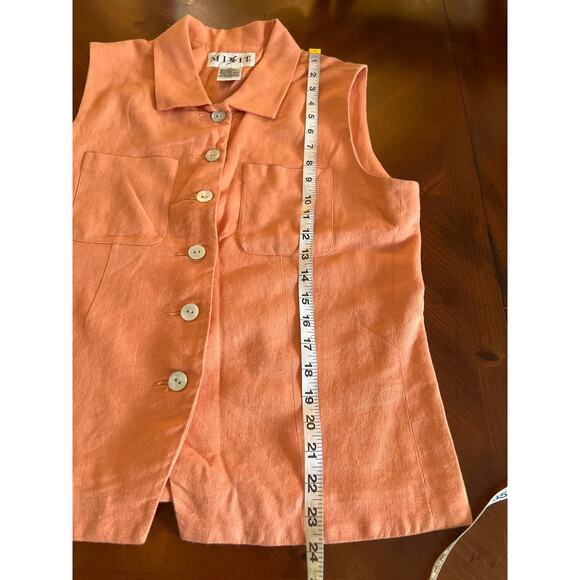 Vintage 90’s MixIt Light Orange 2pc. Dress Shorts & Sleeveless Top Size 10 - Picture 8 of 10